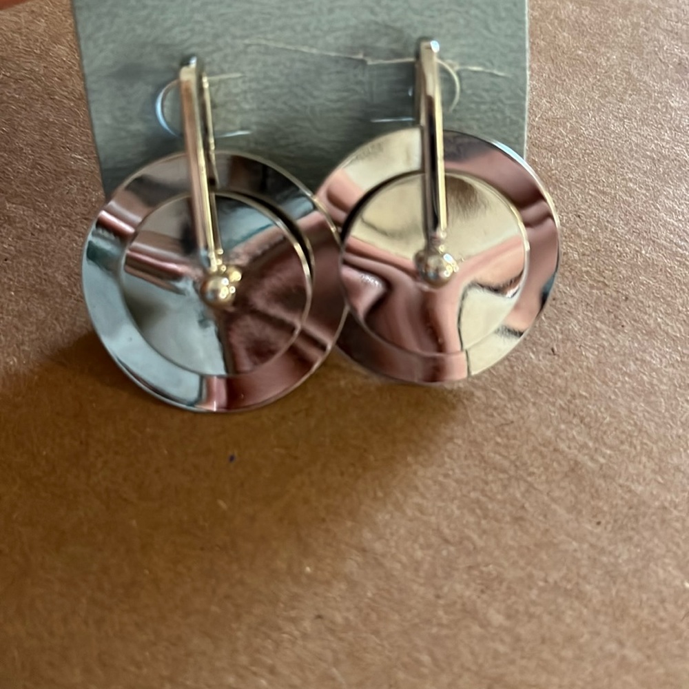 NWT silver colored cymbal  earrings